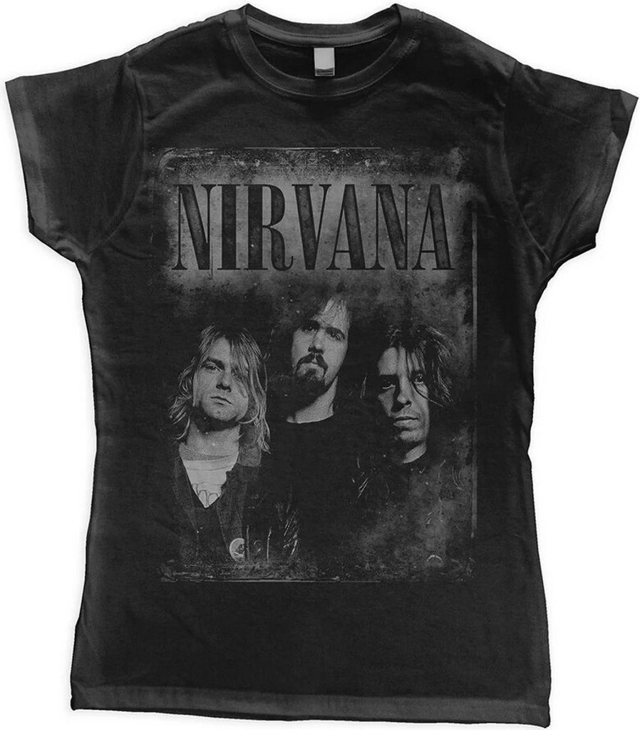 Nirvana - T-Shirt für Damen RO2917 (L) (Schwarz)