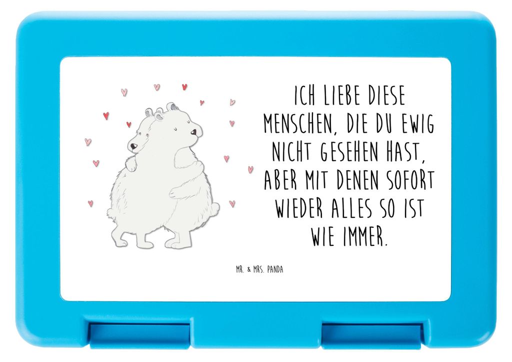 Mr. & Mrs. Panda Bento Box Eisbär Umarmen - Weiß - Geschenk, Lunchbox, Brotzeitdose, Vesperbox, Bentobox, Tiere, Frühstücksbox, Snackbox