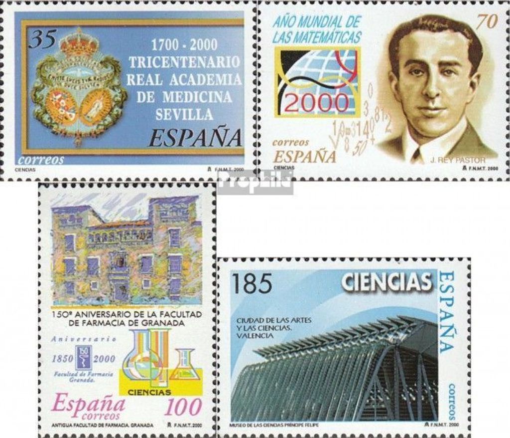 Briefmarken Spanien 2000 Mi 3541-3544 (kompl.Ausg.) postfrisch Wissenschaft