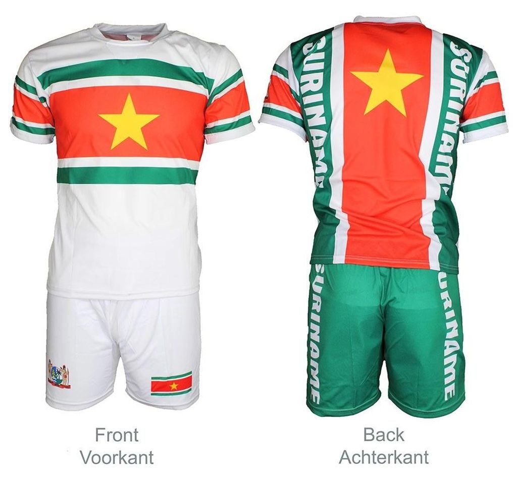 Suriname-Flagge Fußball-Sport-T-Shirt + Hosen-Set - XXL
