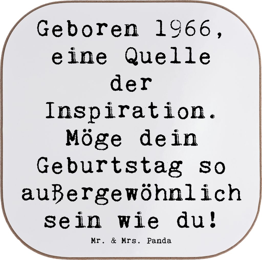 Mr. & Mrs. Panda Untersetzer für Gläser Spruch 1966 Geburtstag - Weiß - Geschenk, einzigartig, Tischuntersetzer, Alter, Coaster, Glückwunsch, G...