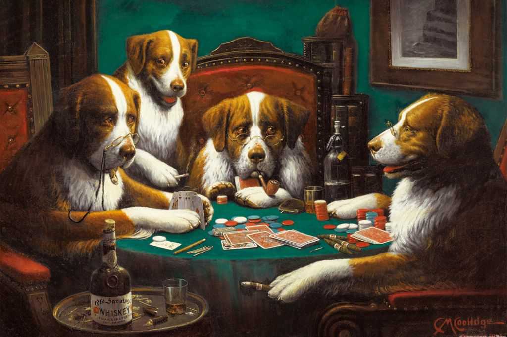 Cassius M. Coolidge umělecký obraz v tisku - Poker Game Obrázek produktu 