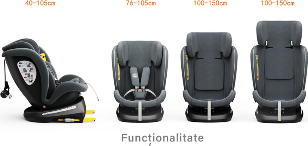 TWT I-SIZE Grau Kindersitz mit 360 Grad drehbarem Produktbild 5