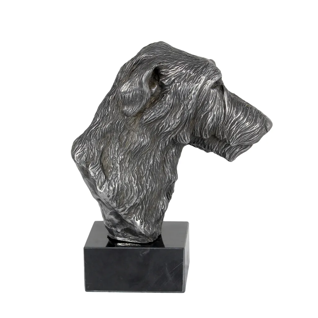 Scottish Deerhound : figurine de chien en marbre argenté par Art-Dog - 3