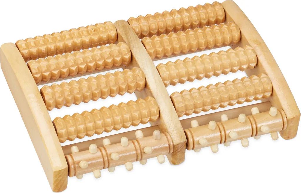Fußroller,Fuß Roller,Fuß Massage Roller,Fussmassagegerät,Fussmassageroller aus Holz,Zweifuß Holz Massage-Roller,Massagerolle für Entspannung ...