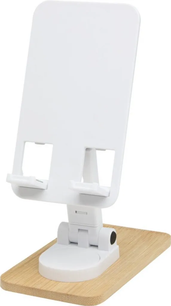 Supporto Cellulare Legno Bambù Alfirk Floso - Bianco Pieghevole