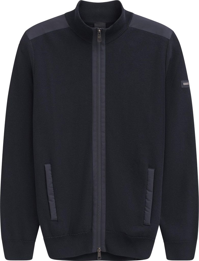 Bugatti Weste dunkelblau einfarbig mit Reißverschluss