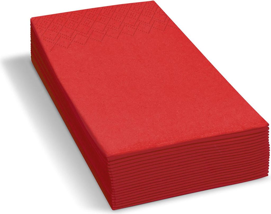 500x Servietten 33 x 33 cm 1/8 -Kopffalz 2-lagig rot