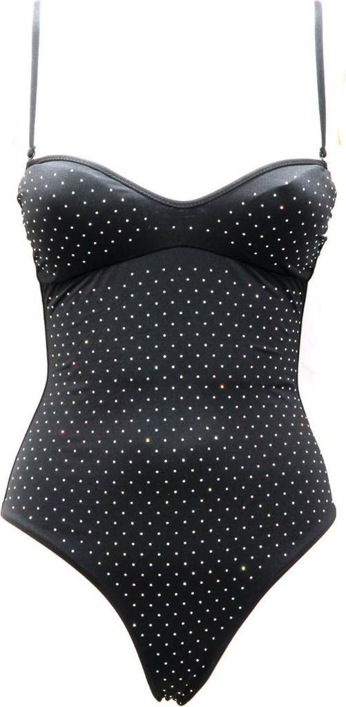7071AH costume donna SUNDEK black rhinestone swimsuit woman