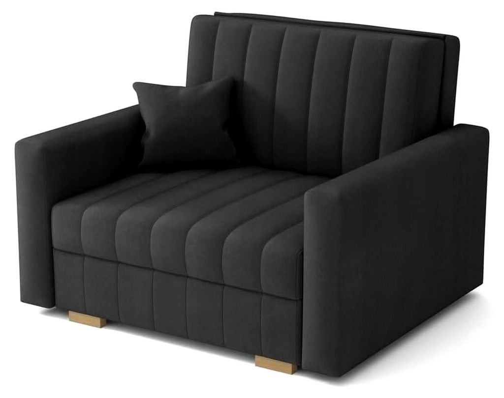 Sessel mit Schlaffunktion und Bettkasten, Klappbarer Schlafsessel Zanzibar, 103 cm Breit, Grau