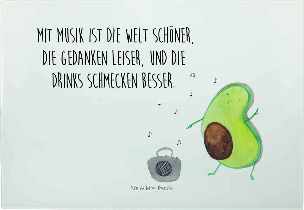 Mr. & Mrs. Panda Schneidebrett Avocado Tanzen - Weiß - Produktbild 
