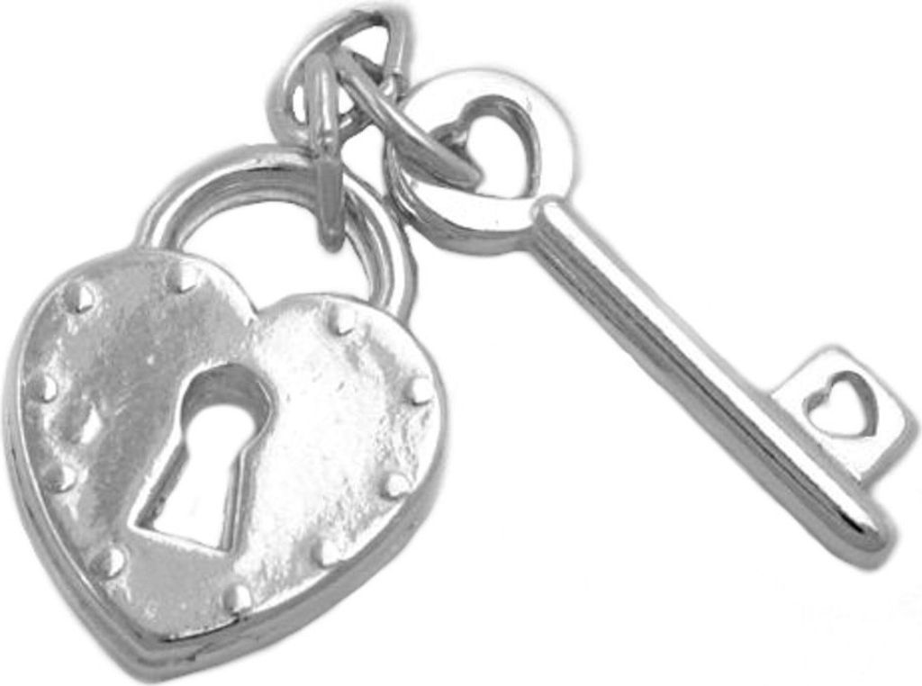 Anhänger Herz Schloss mit Schlüssel echtes 925 Silber Silberanhänger Damen