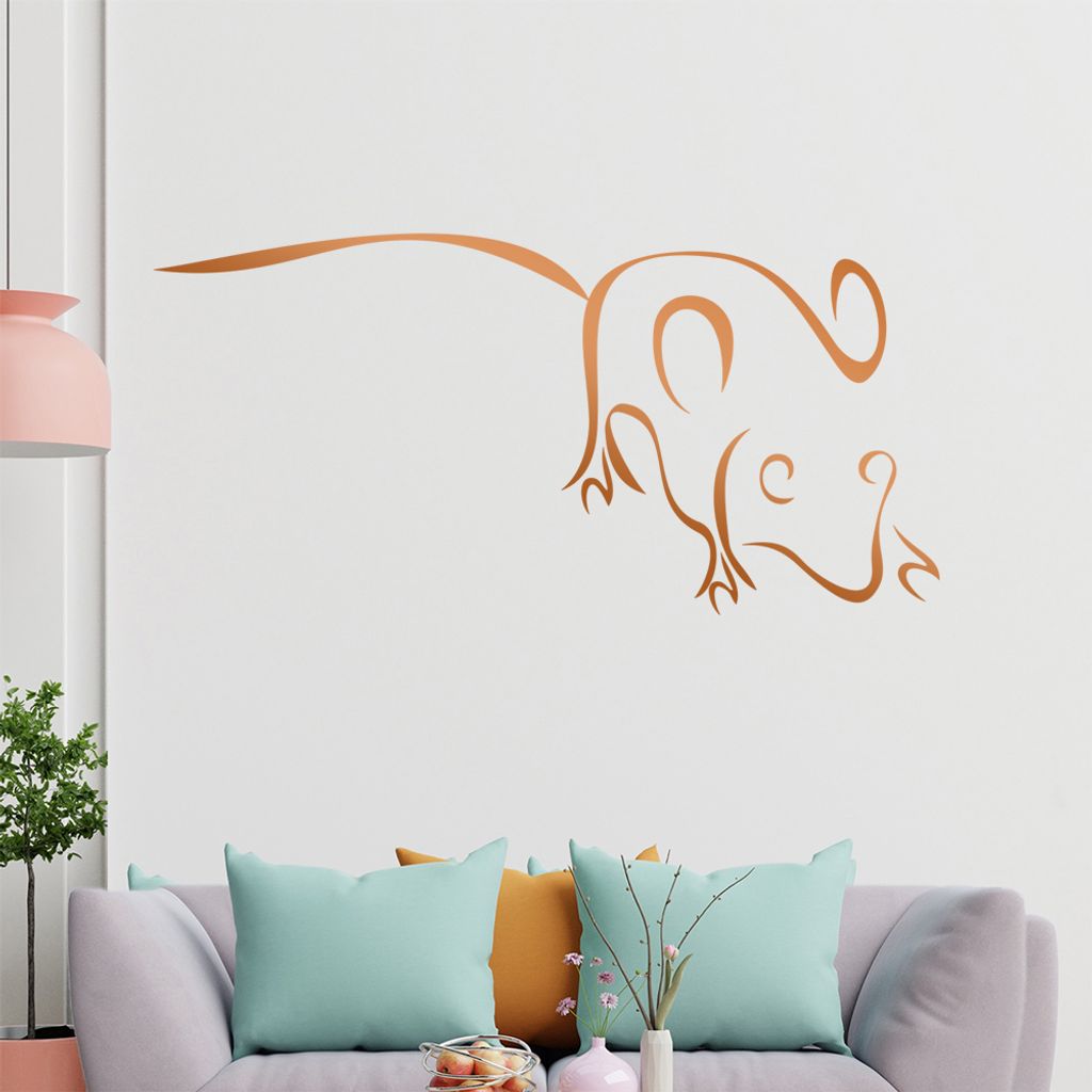 Maus Linien Wandtattoo in 6 Größen - Wandaufkleber Wall Sticker - Dekoration, Küche, Wohnzimmer, Schlafzimmer, Badezimmer