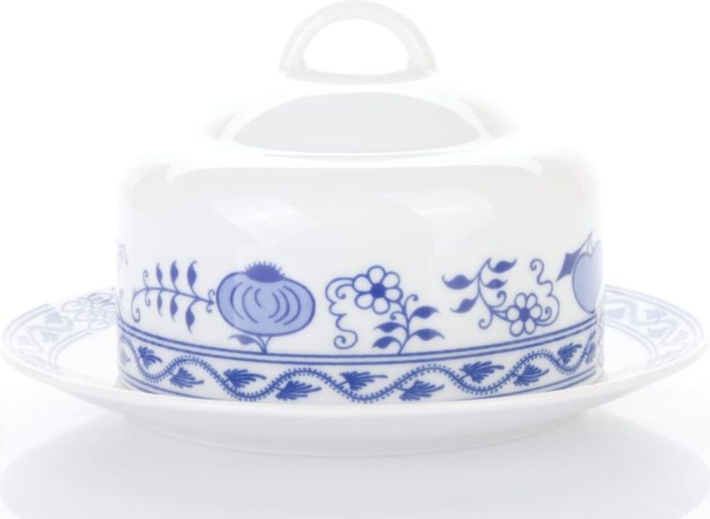 Thun 1794 Máslenka kulatá, český porcelán, Saphyr, cibulák, Thun