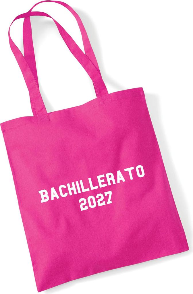 Huuraa Jutebeutel Bachillerato 2027 Abschluss Spanien 10 Liter Fuchsia Baumwolle Tasche Geschenkidee
