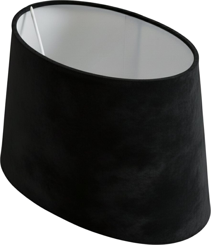 Lampenschirm Samtoptik | Schwarz | Oval | H19 x B20 X L 31 Produktbild 