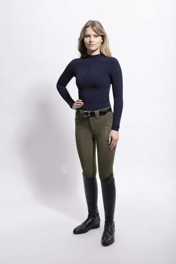 Pantalon de cheval femme grip intégral Samshield CHARLIE kaki T34 D36