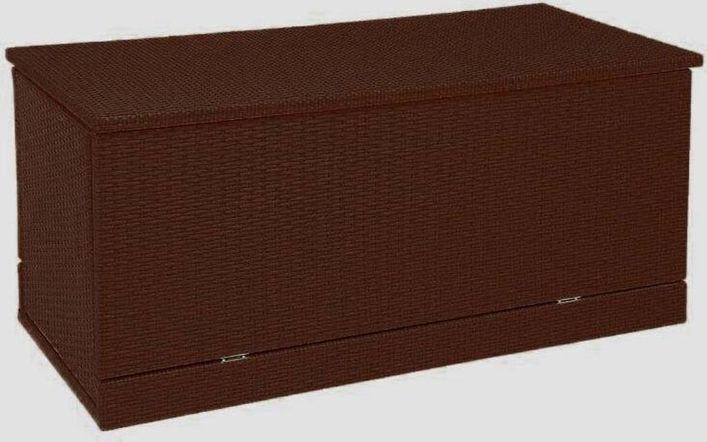 KISSENBOX AUFLAGENBOX Gartentruhe, Poly-Rattan, 118x56x54cm braun