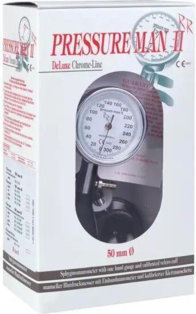 Pressure Man II Chrome Line Set - Blutdruckmesser mit farbigem Doppelkopf-Stethoskop Ausführung - Set - grau