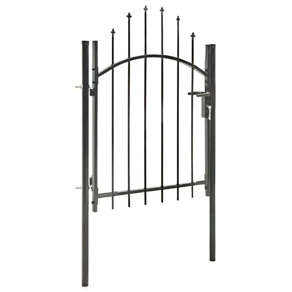 Portail de jardin 1x1,5 m noir pour sécuriser l'accès et protéger votre cour