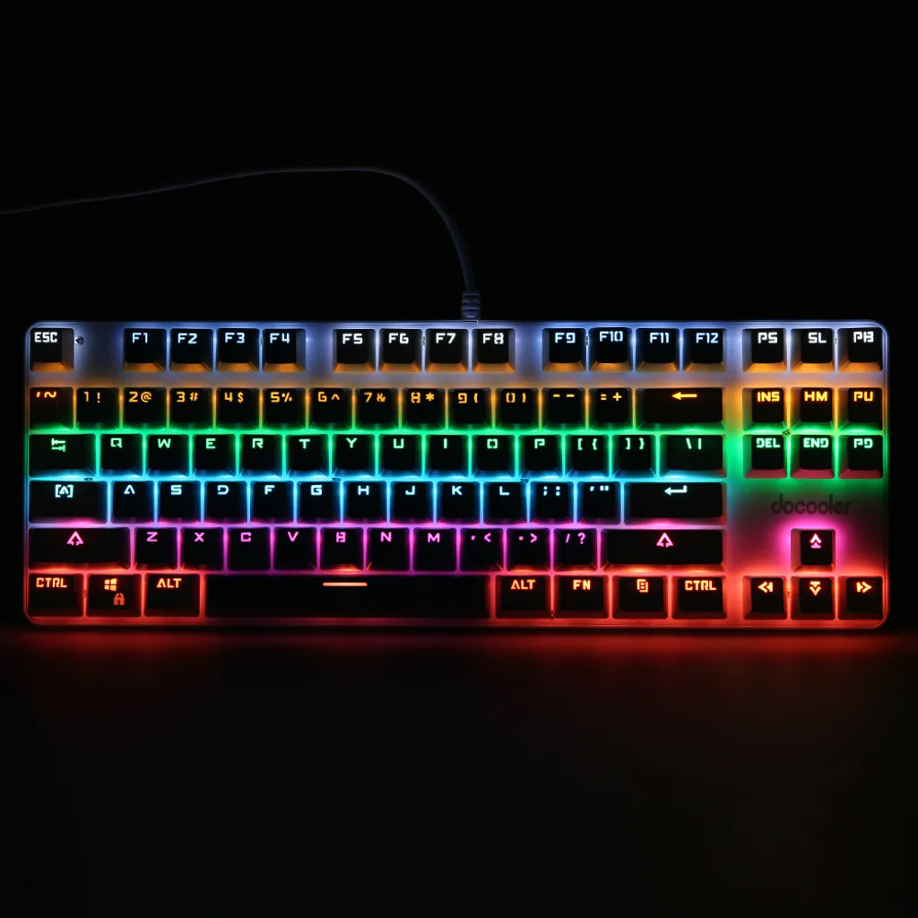 Clavier mécanique 87 touches docooler interrupteur bleu et rétroéclairé - 14