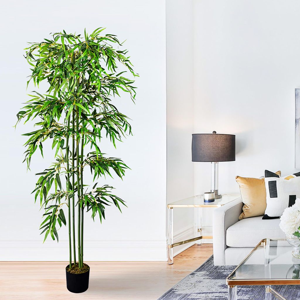 Bambusbaum Knstlich Echtholzstamm 180cm Decovego