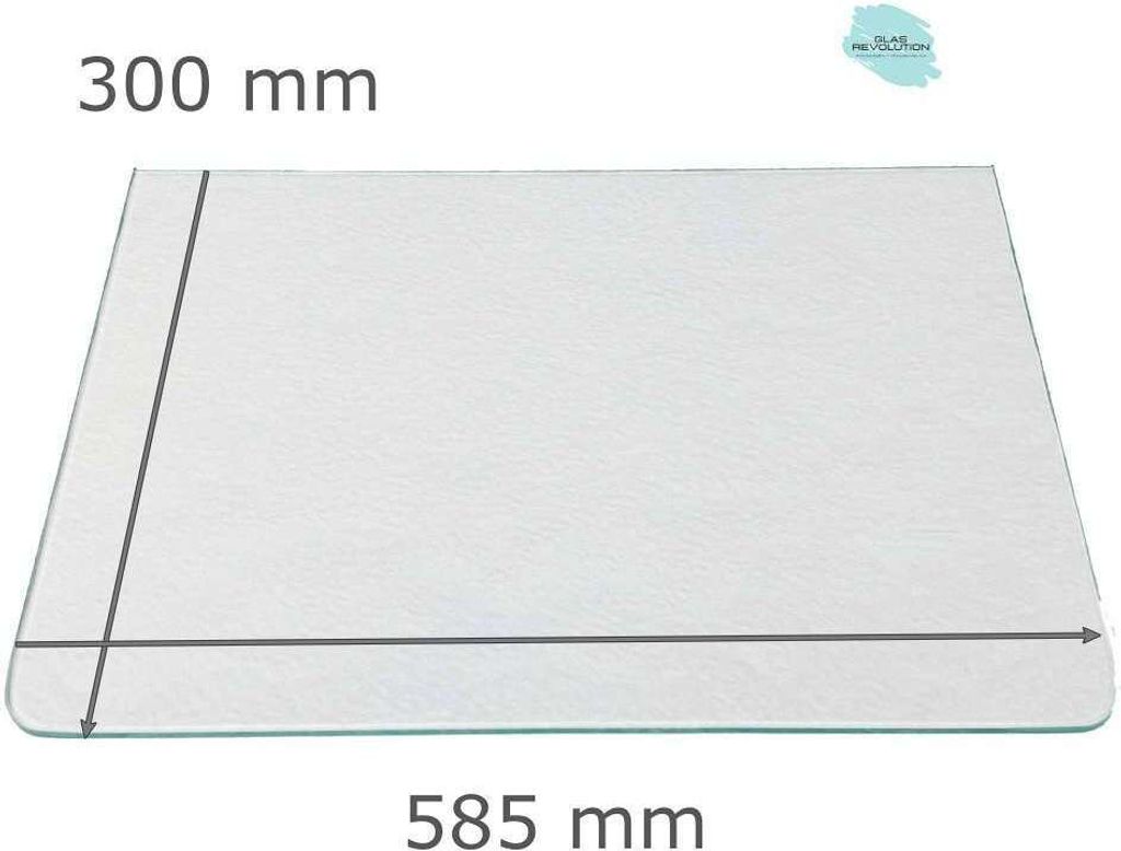 Kühlschrank Einlegeboden - Strukturglas Kathedral 4 mm - 2 abgerundete Ecken - 585 mm x 300 mm - (89,96 EUR / qm - Mindestbfl. 0,25 qm - Kantenb 5...