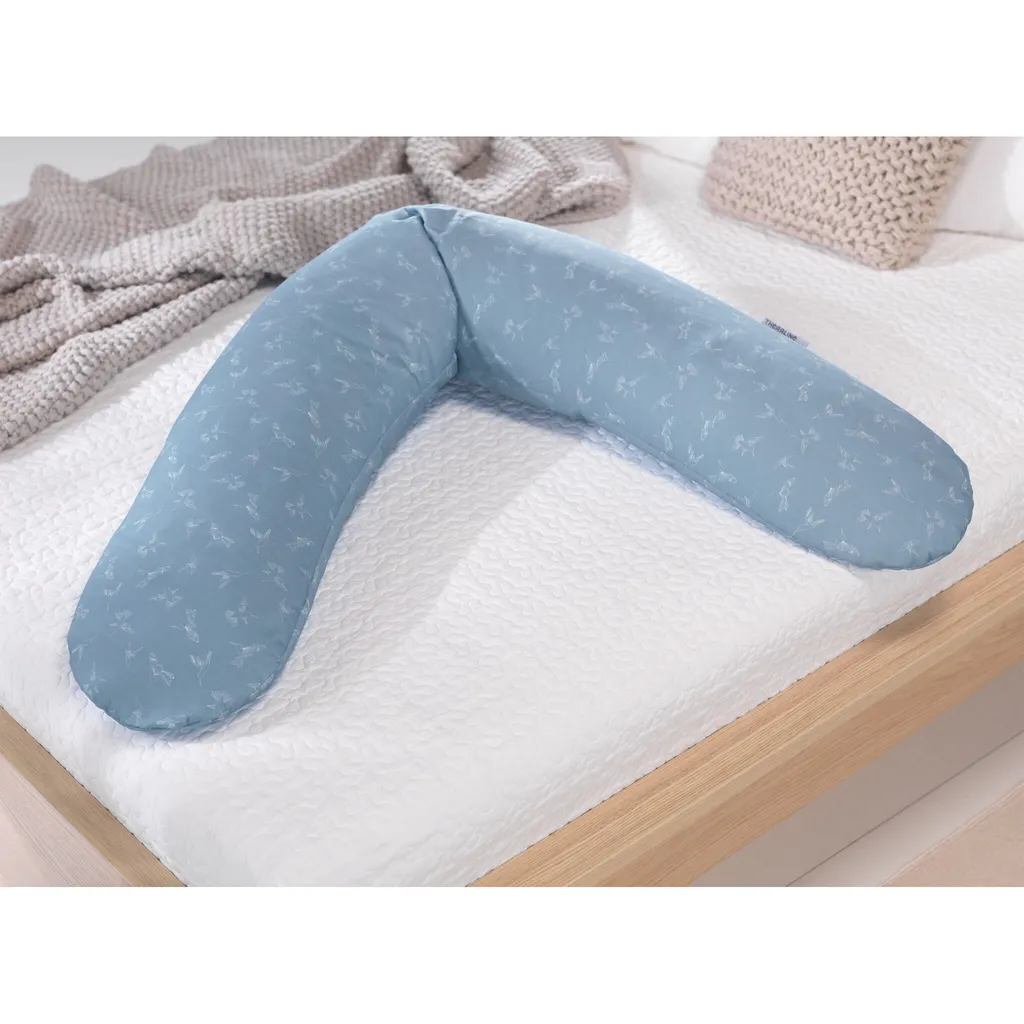 Coussin de positionnement Theraline colibris bleus pour maternité 190 cm