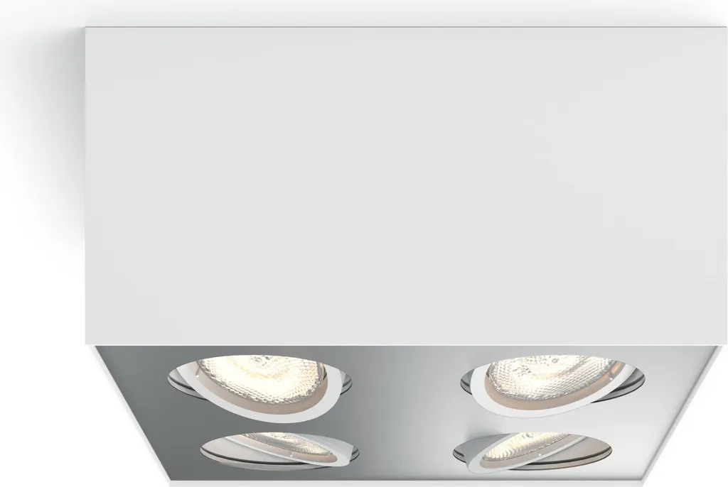 Spot Box Philips blanc 4 lampes Warmglow pour varier l'intensité lumineuse