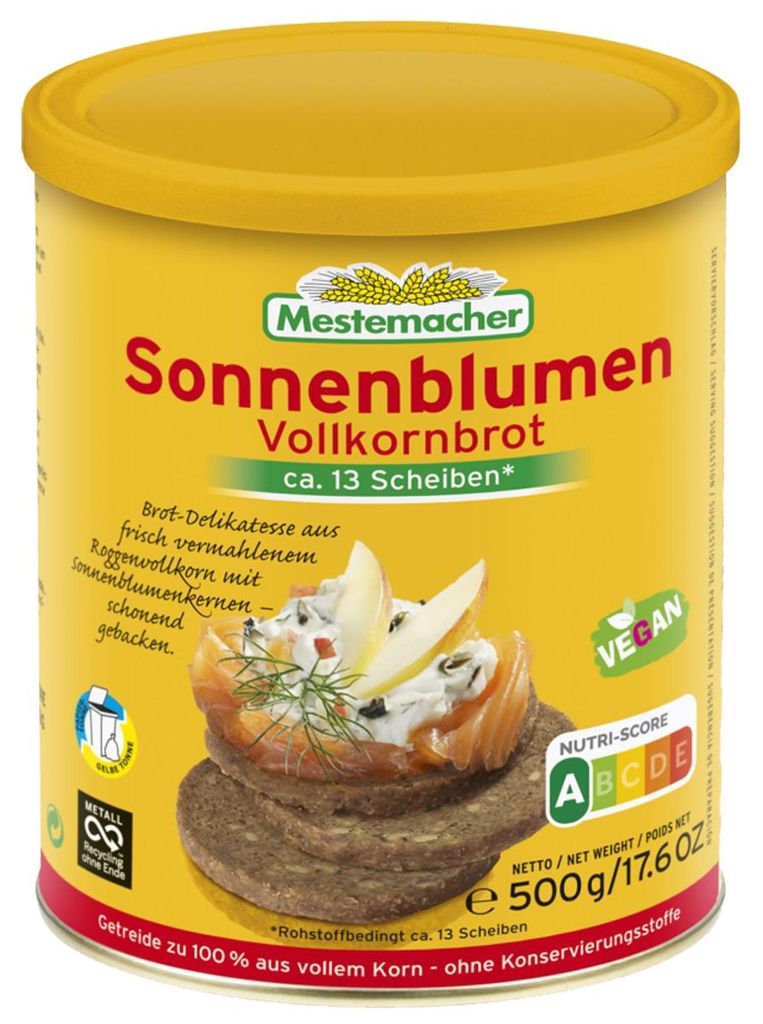 Mestemacher Pain complet au tournesol 13 tranches en boîte Image du produit 