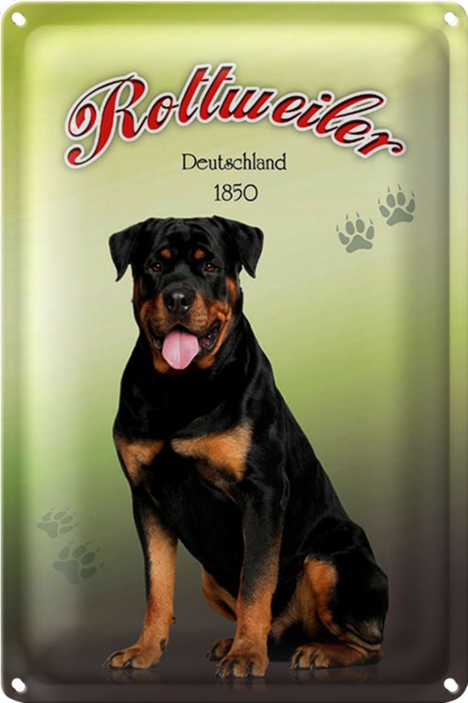 Blechschild Hund 20x30cm Rottweiler Deutschland 1850