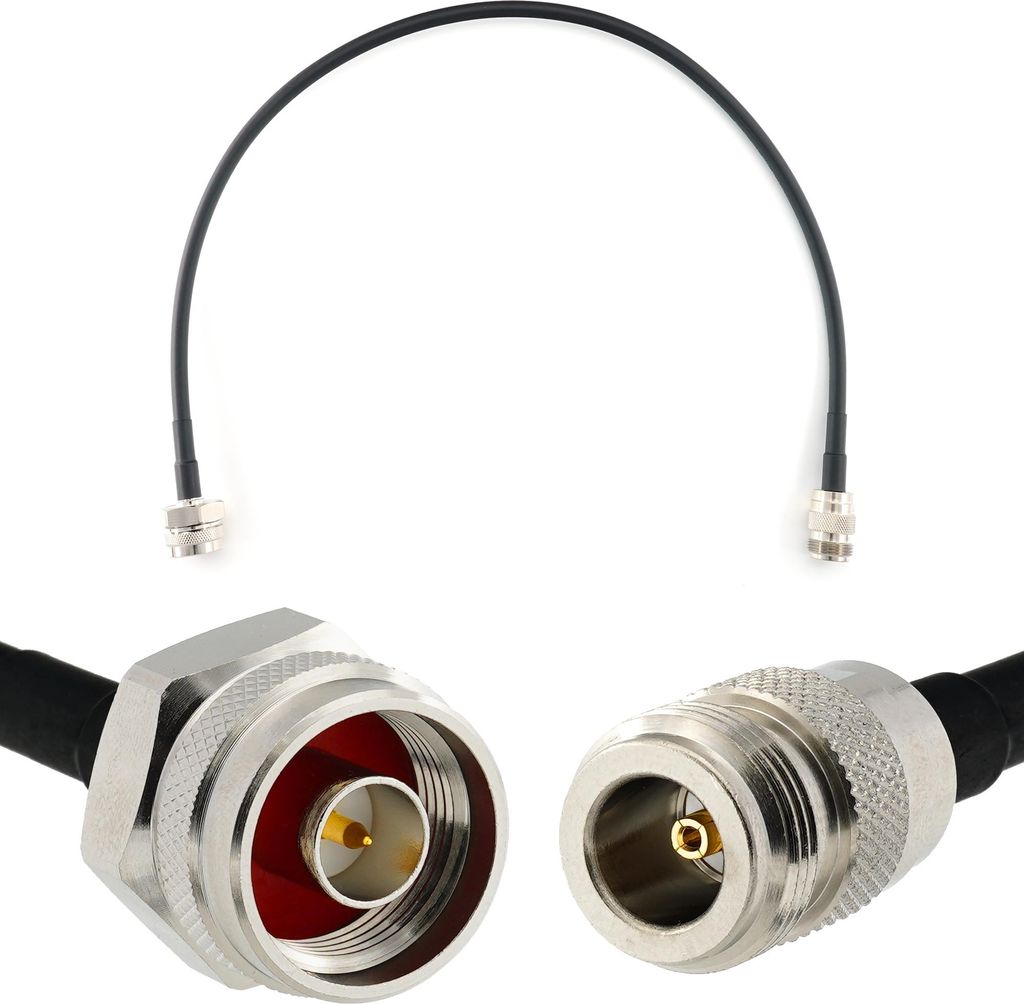 N Stecker Hex Kopf auf N Buchse 50cm — HF-240 (LMR 240 Äquivalent) Verlängerung Antennenkabel — für WiFi RF Antenne GSM LTE 4G 5G 6G Router ...