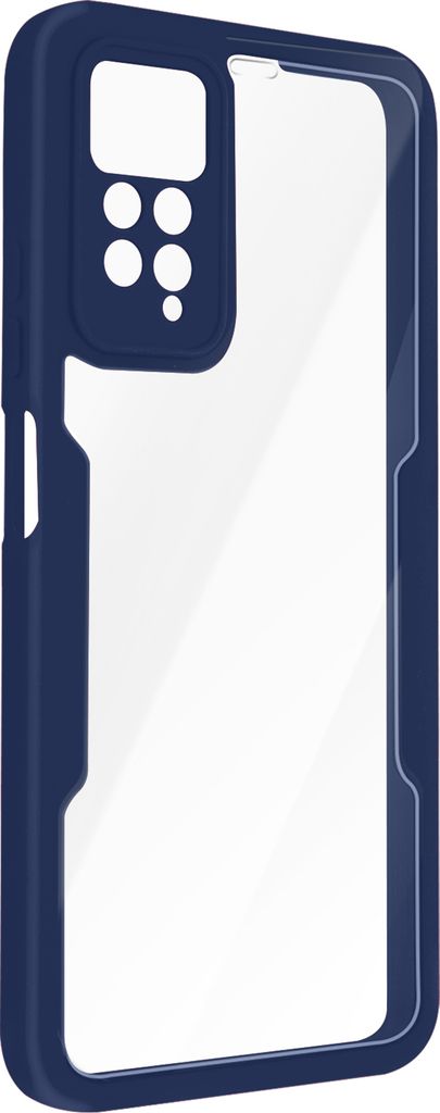 Avizar, 360° Hülle Redmi Note 11 / 11s, harte Rückseite + Silikonumrandung, Dunkelblau