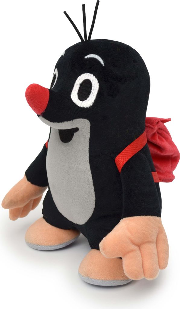 Kuscheltier Der kleine Maulwurf mit Rucksack 21 cm Schwarz/Rot, 45914C
