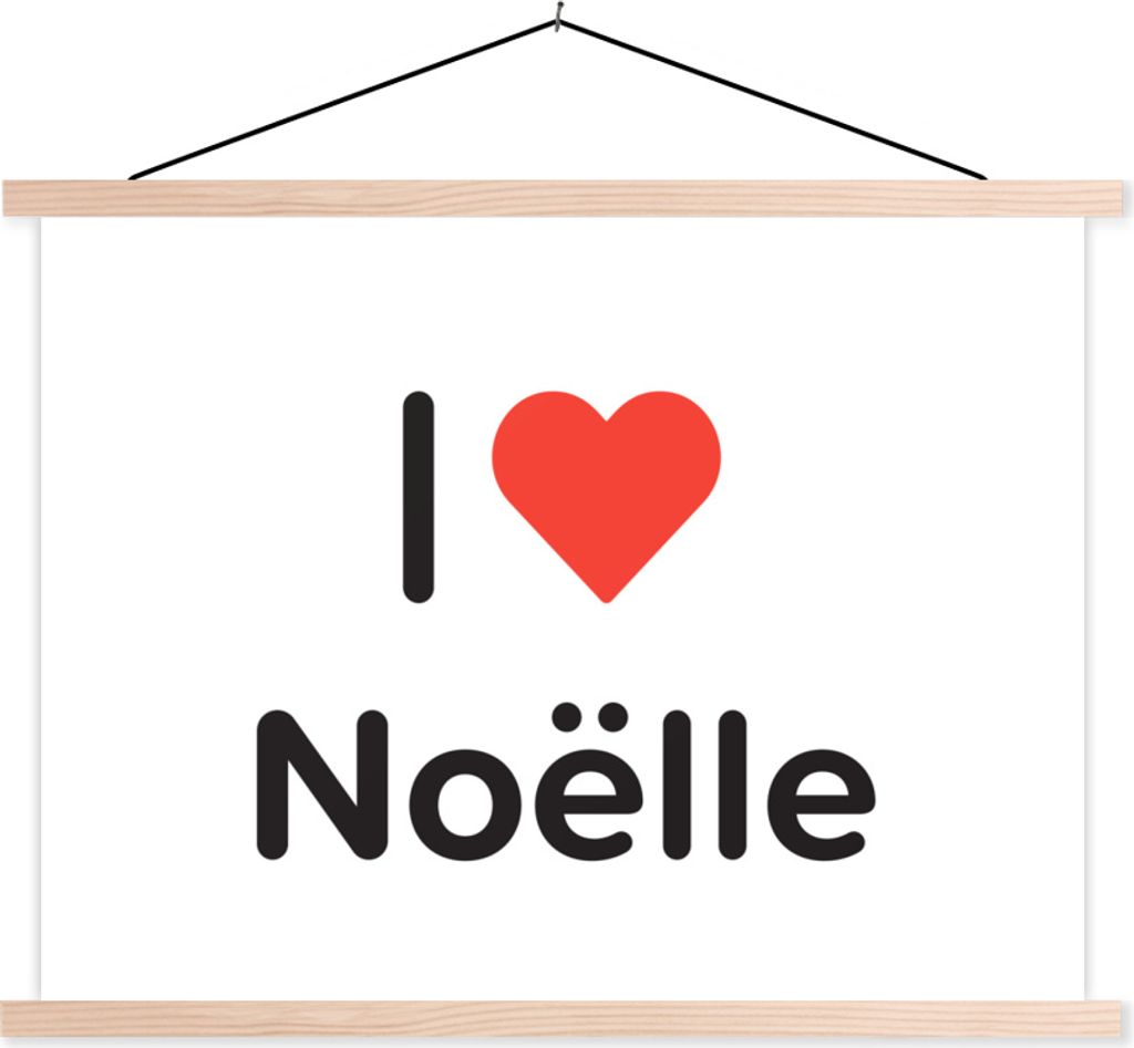 MuchoWow Textilposter Ich liebe - Noëlle - Mädchen 40x30 cm mit holzfarbenen Rahmen - Bilder