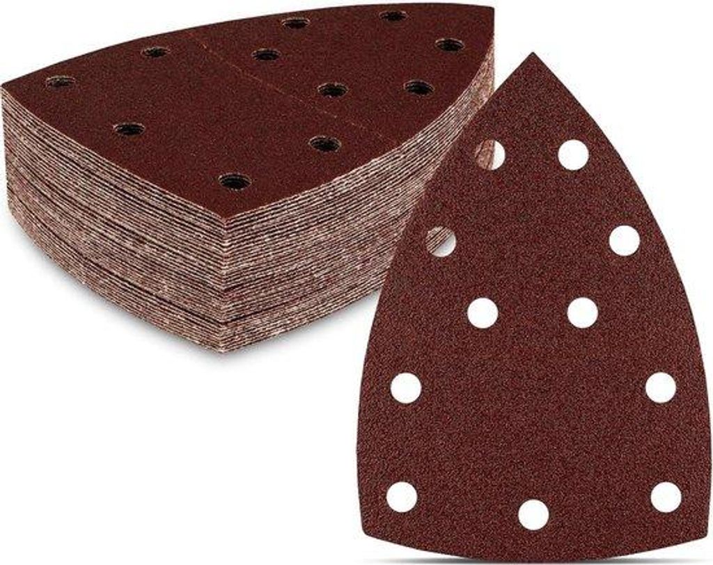 Multischuhrasp 120-teilig 11-gatterig 105 x 152 mm 20 x Korndichte 40-60-80-120-180-240 mm für Multischleifmaschinen - Dreieckige Schleifblätter ...