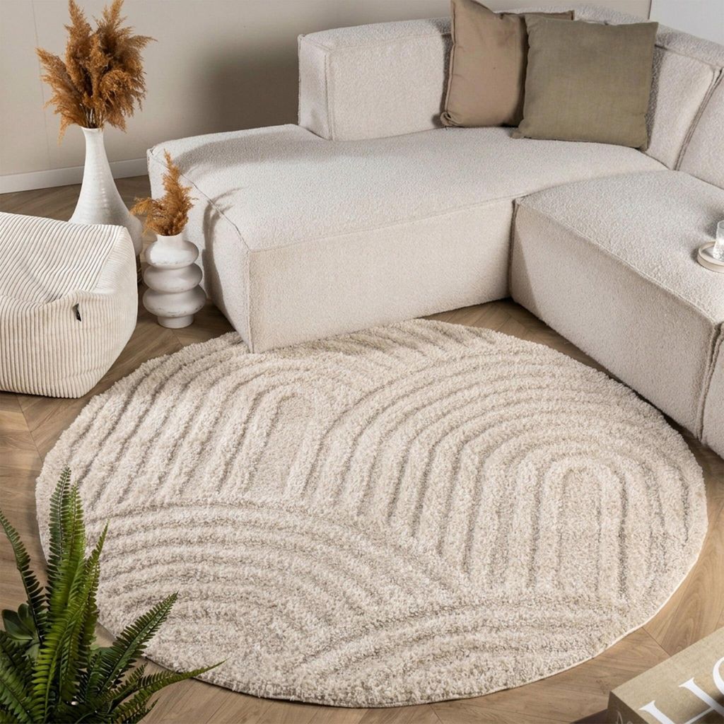 Volero - Okrągły dywan skandynawski – Lova Arches Beżowy - Zdjęcie produktu 
