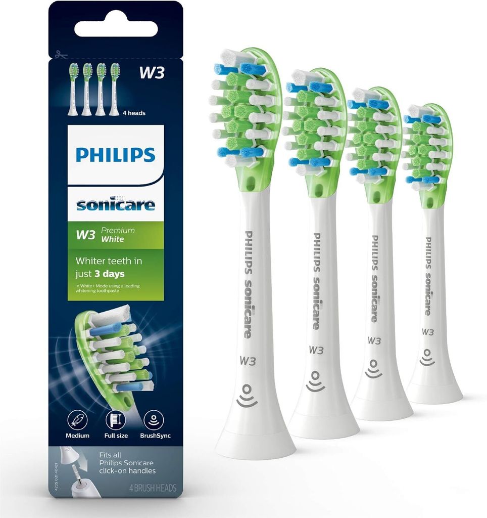 Sonicare W3 Bürstenköpfe 4Stk. Weiß Produktbild 