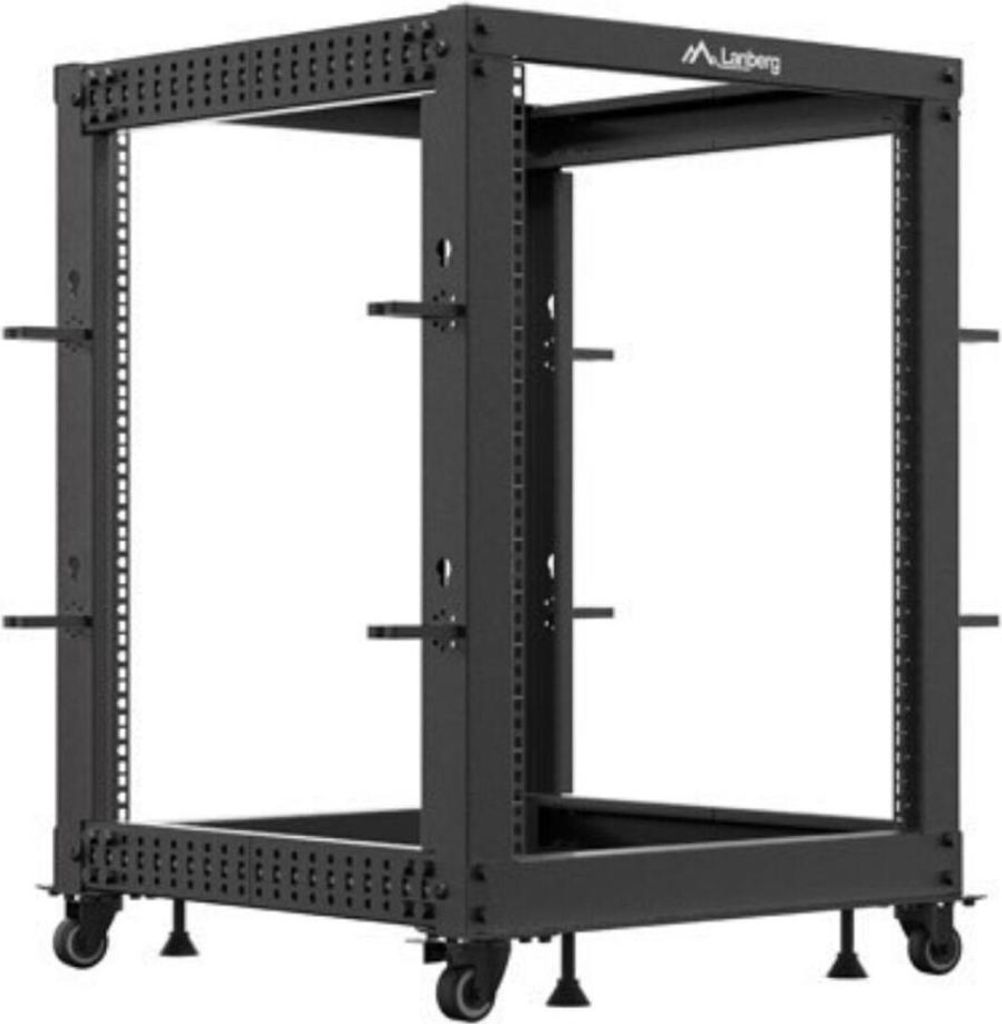 Lanberg Offenes Rack 19" 15U 600x600-1100 Einstellbar Schwarz