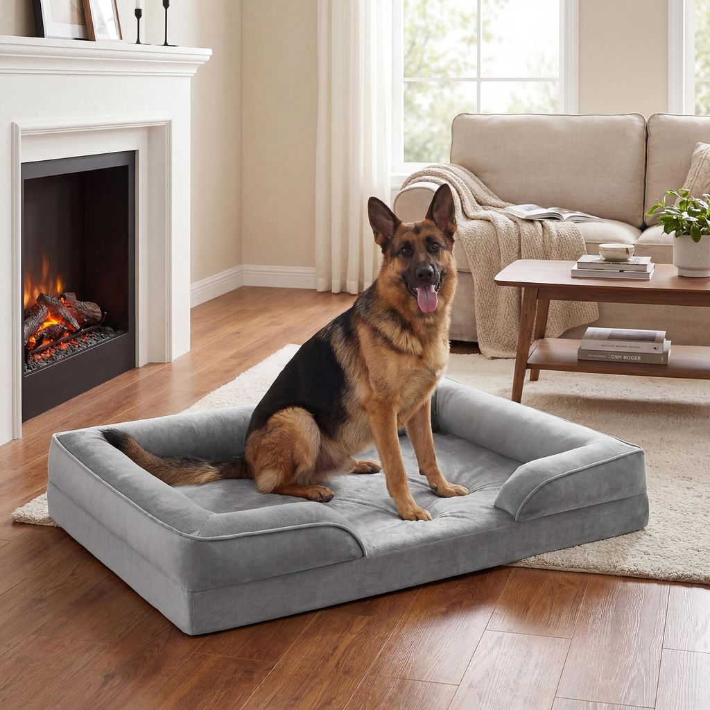 FEANDREA Orthopädisches Hundebett XXXL, abnehmbarer Bezug, Produktbild 
