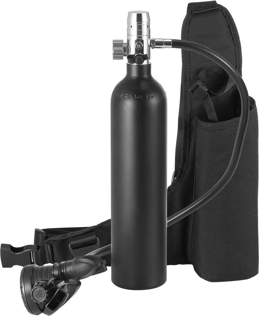 1-Liter-Tauchflasche, 30 m Tauchtiefe, wiederbefüllbare Schnorchel-Luftflasche mit Pumpe