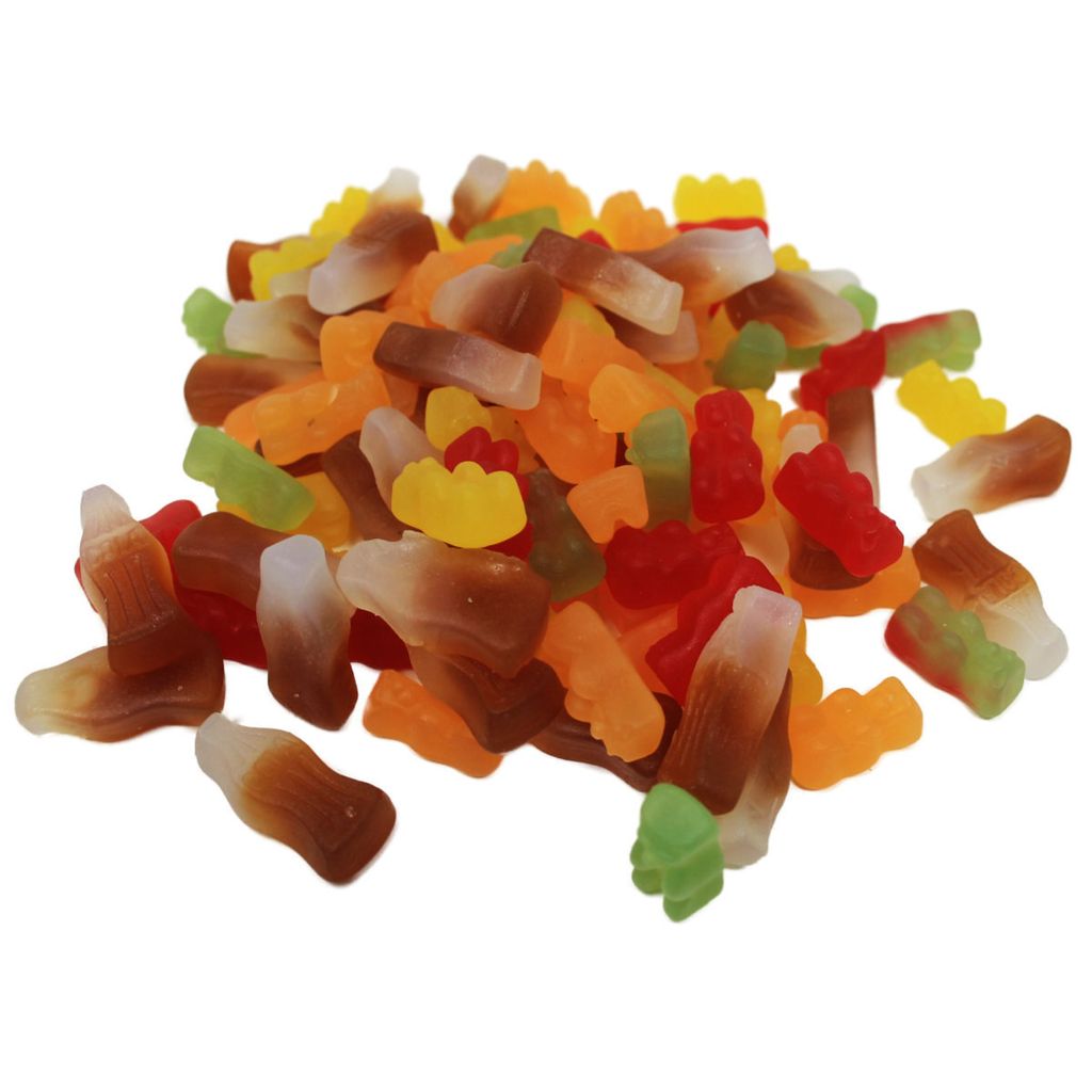 Fruchtgummi Mix Bären und Colaflaschen zuckerfreies Produktbild 