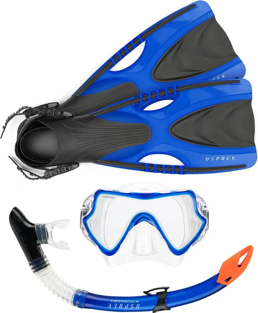 Panoplie de snorkeling Osprey avec masque tuba et palmes Taille 44-48