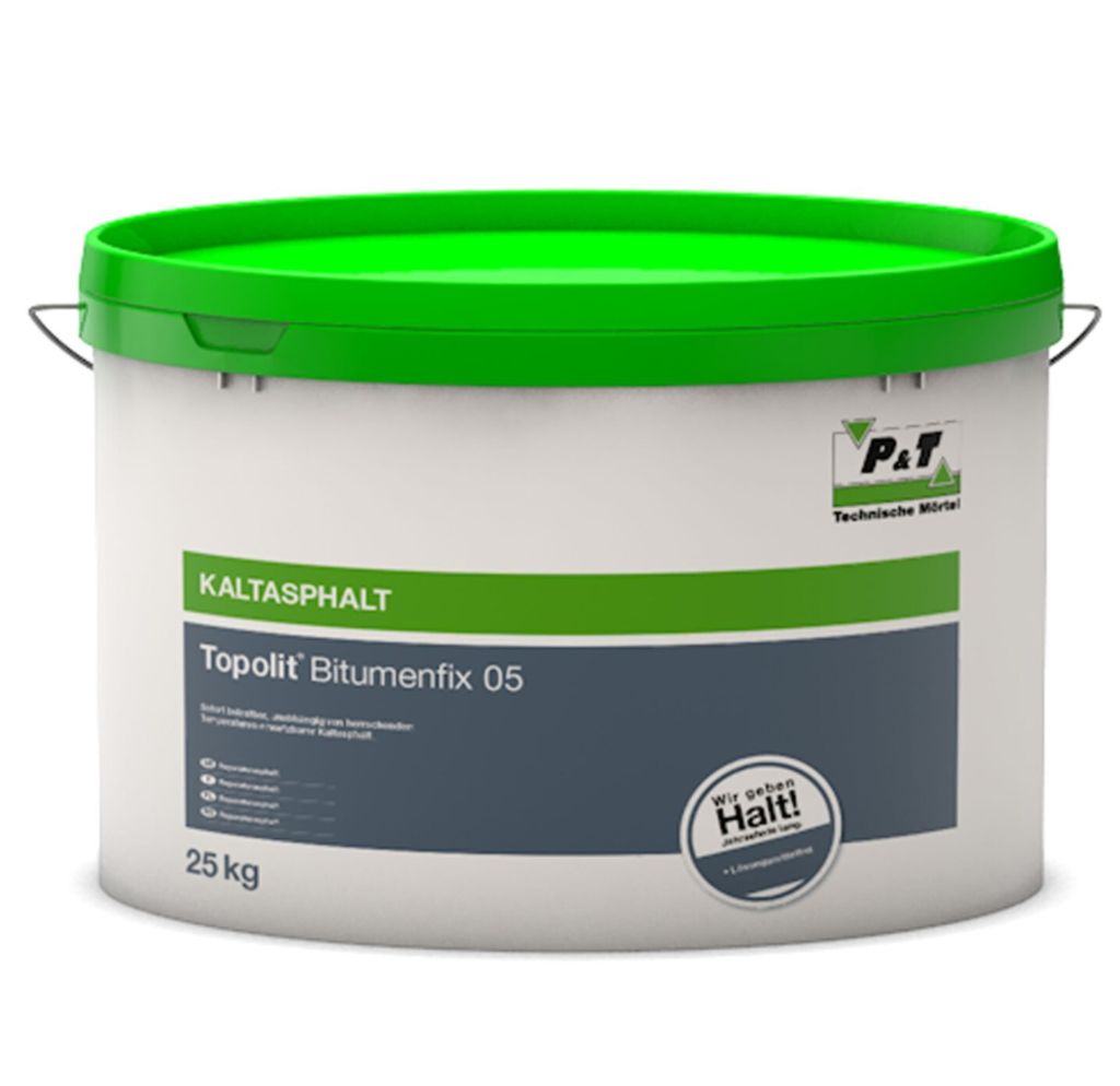 TOPOLIT Bitumenfix Reparaturasphalt 0-5mm, für Einbauhöhen 1,5-3,5 cm, 25 Kg