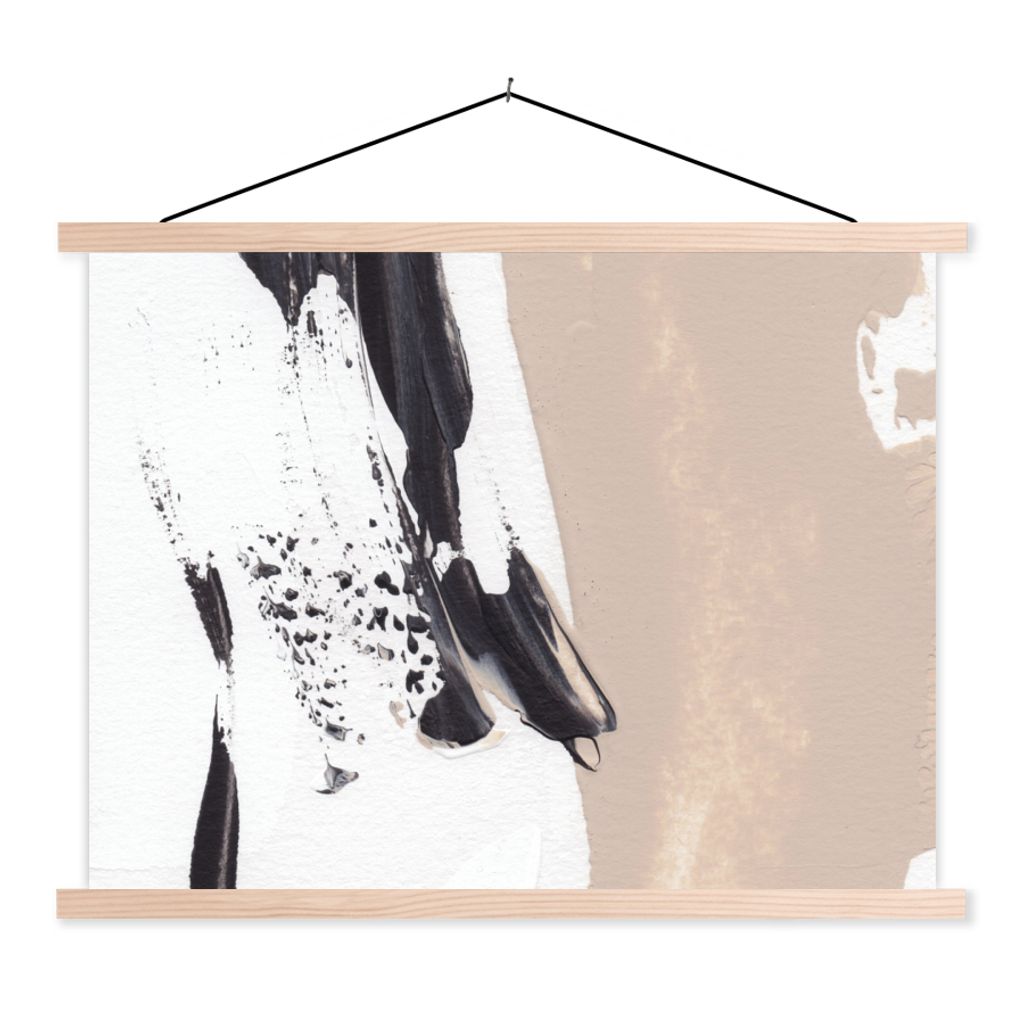 MuchoWow Textilposter Farbe - Design - Abstrakt 120x90 cm mit holzfarbenen Rahmen - Magnetisch