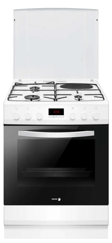 Cuisinière mixte Fagor FACM2135B 4 feux 65L blanc pour cuisine moderne