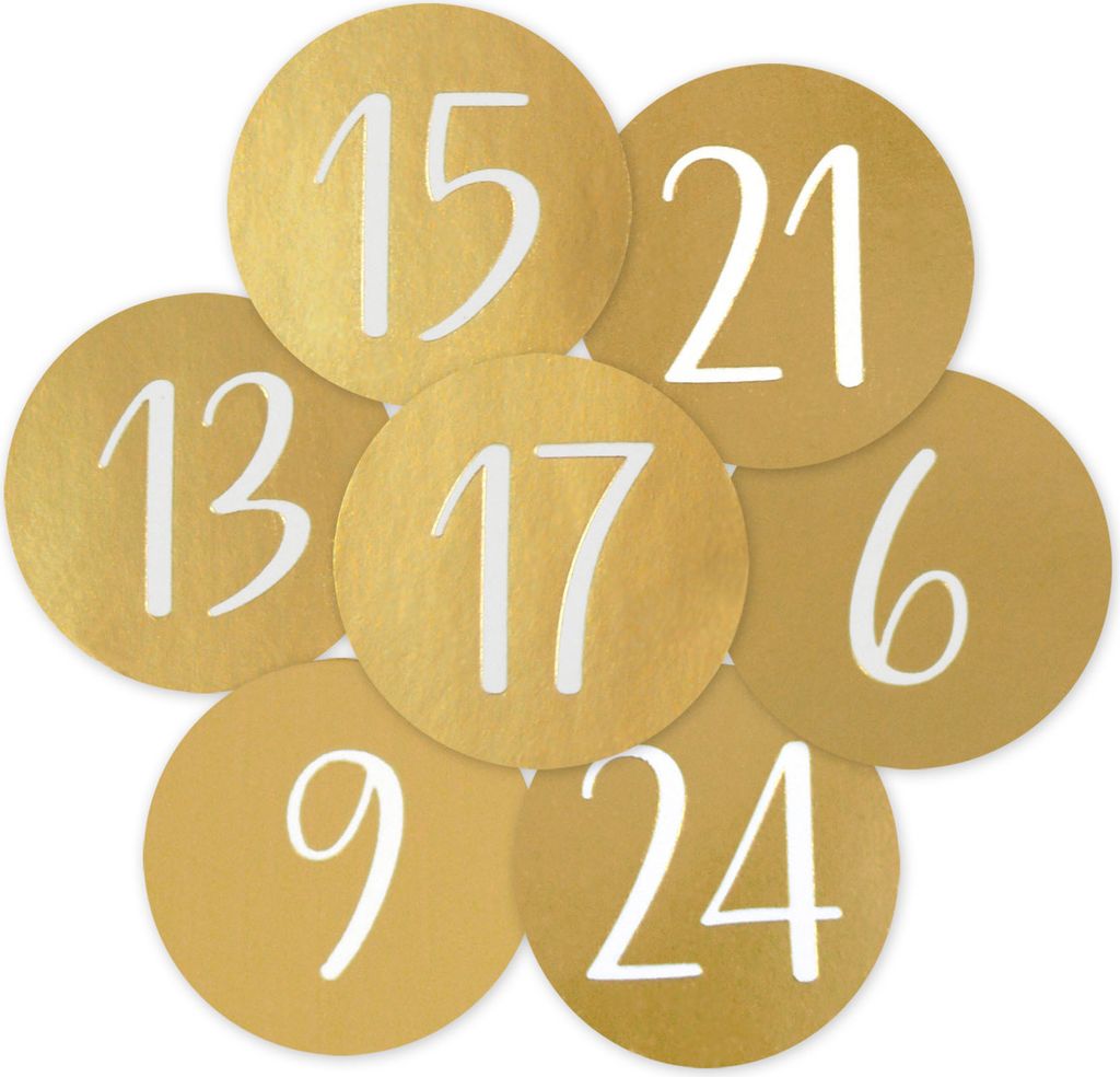 24 Adventskalenderzahlen gold (4 cm) Produktbild 