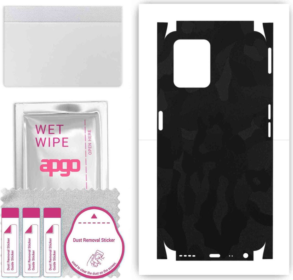 apgo Rückseite + Seiten Schutzfolie, Skin, kompatibel mit Realme 8i, Hinten Displayschutzfolie aus Vinylfolie, kratzfest, einfache Montage - Schwa...