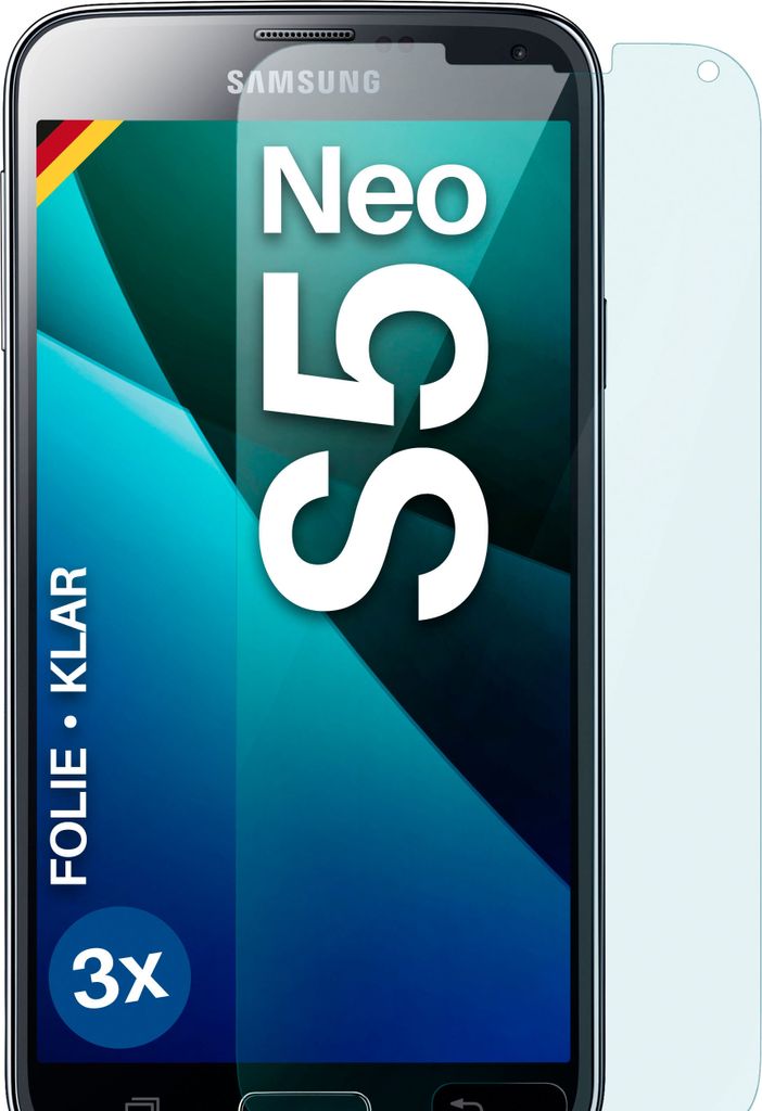moex 3x Schutzfolie kompatibel mit Samsung Galaxy S5 Neo - Displayschutzfolie dünn Folie, Klar