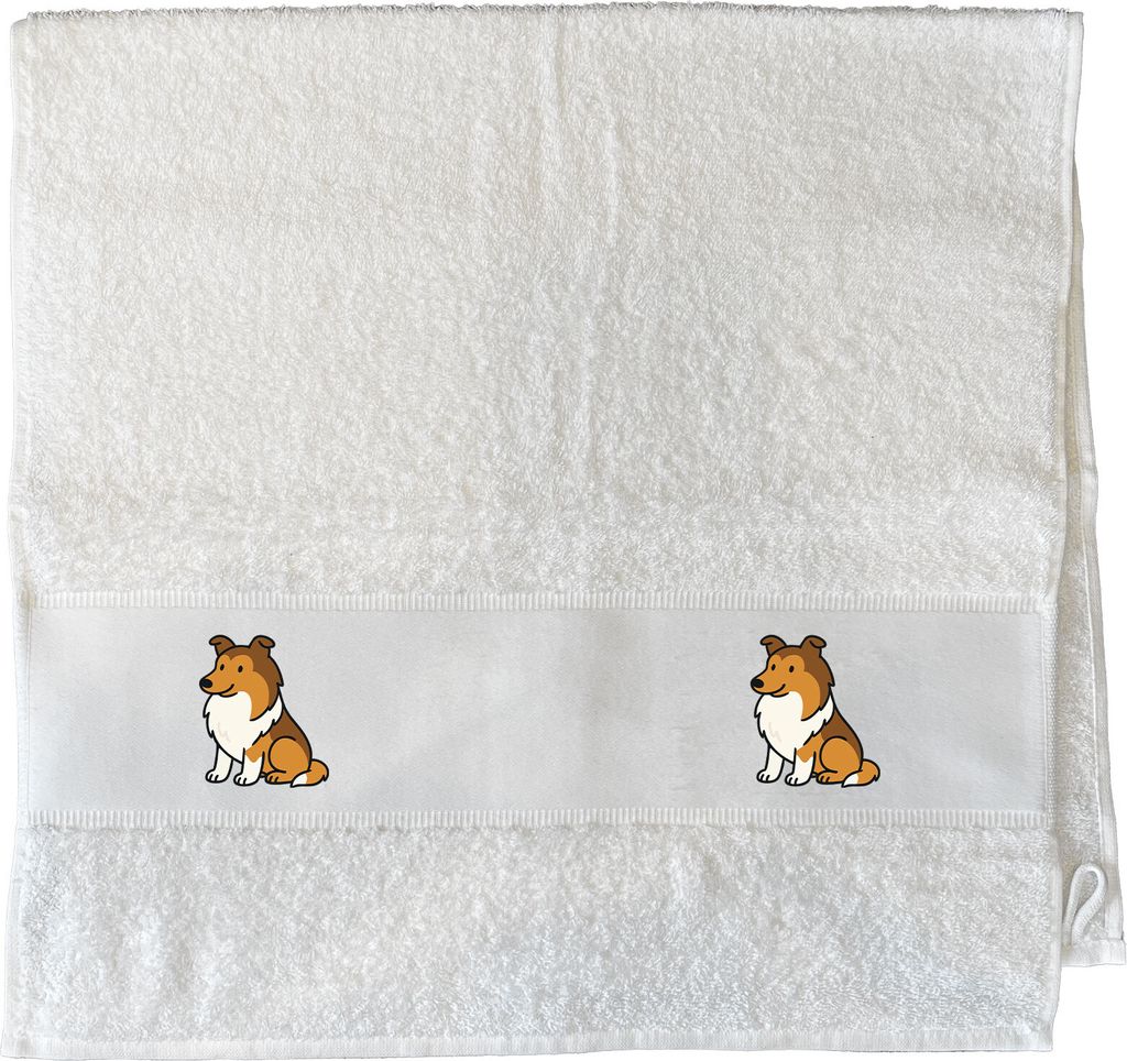 Huuraa Handtuch Collie Comic Colli 50x100cm White Baumwolle Handtuch Geschenkidee